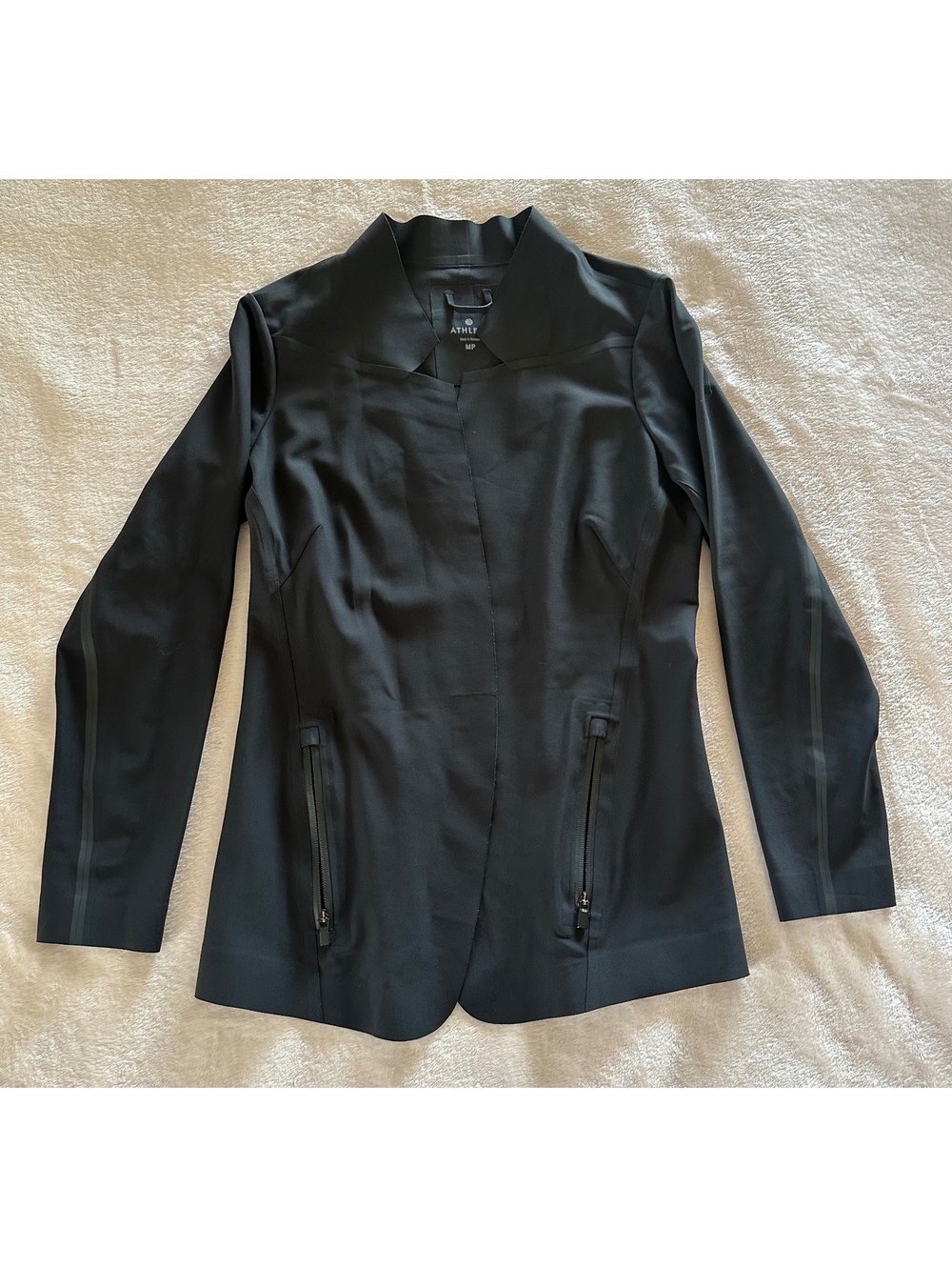 Athleta Stellar Blazer Black Size MP Medium Petite - Travel Work Jacket